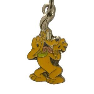 Vintage Disney Pluto Dog Clip On Charm Zipper Pull Purse Bag Signed Enamel